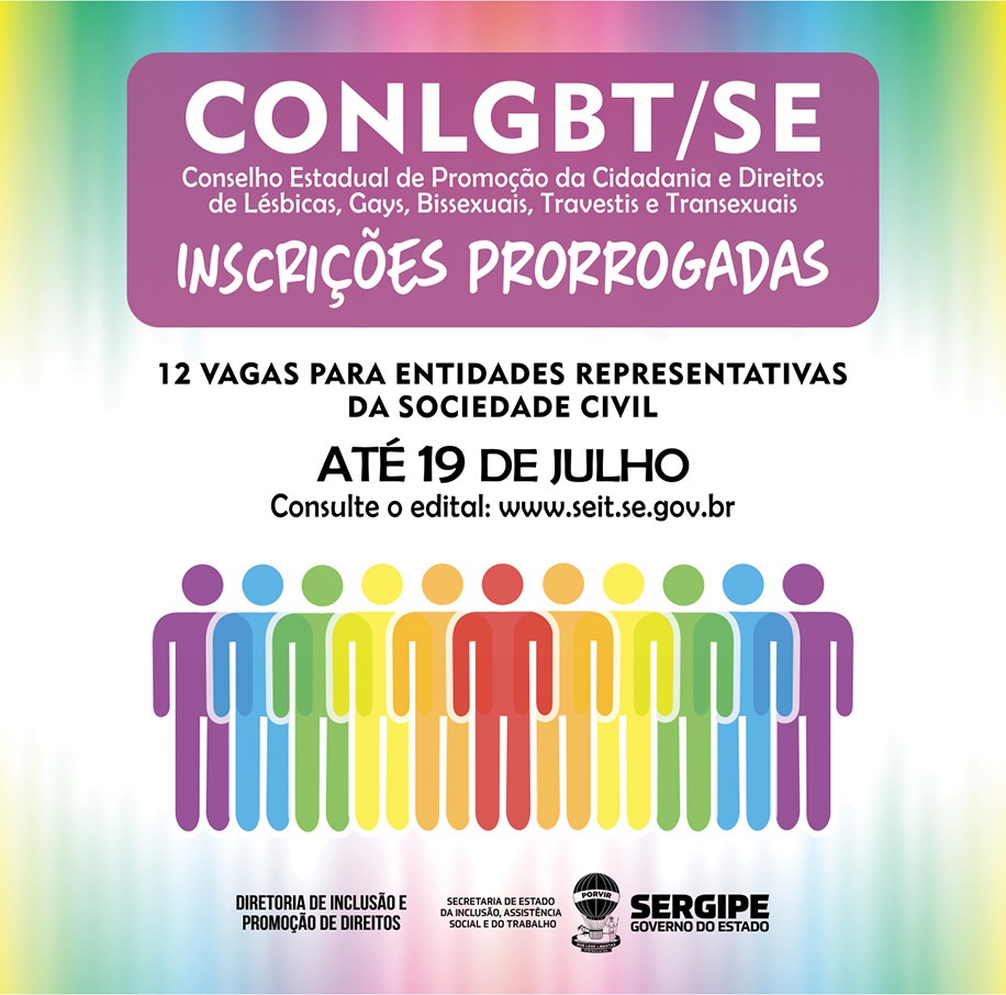 Inscrições para o edital do Conselho LGBT são prorrogadas até 19 de julho