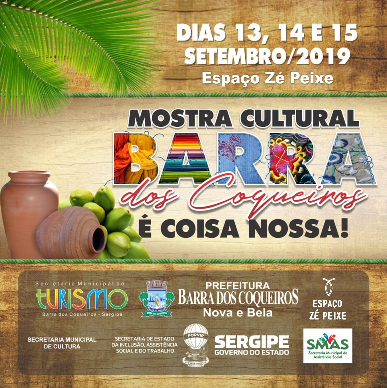 Espaço Zé Peixe recebe Mostra Cultural da Barra dos Coqueiros neste fim de semana