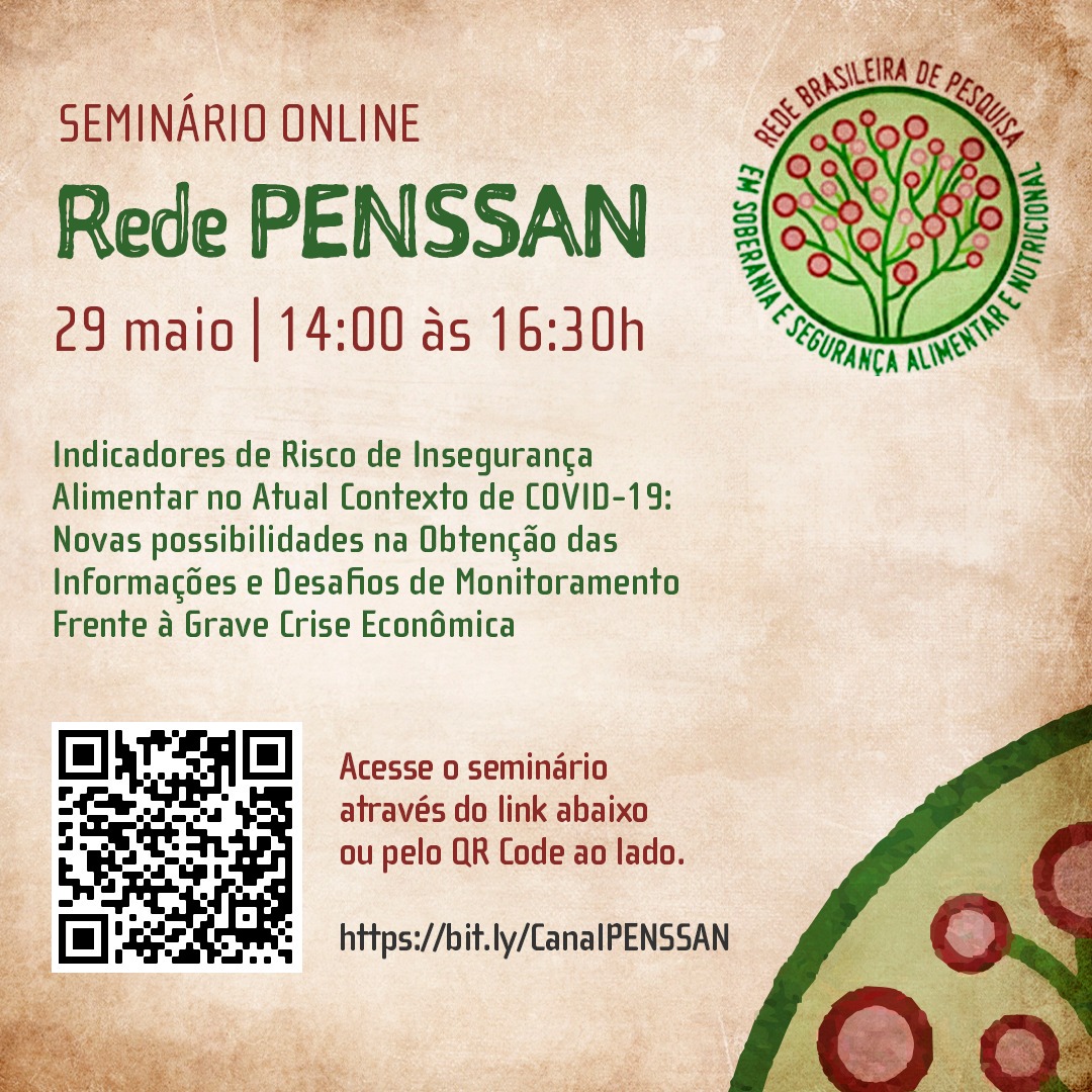 SEIAS participa de seminário online de indicadores de insegurança alimentar