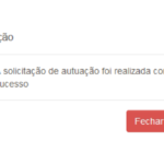 Esta mensagem é apresentada ao concluir com sucesso o envio de um NOVO PROTOCOLO